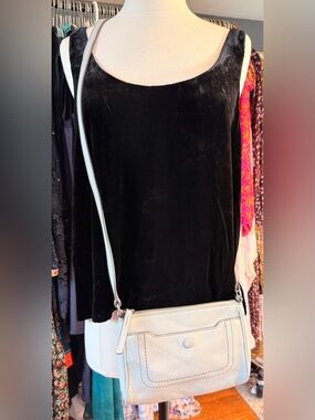MARC JACOBS Empire City Gray Pebbled Leather Crossbody Bag